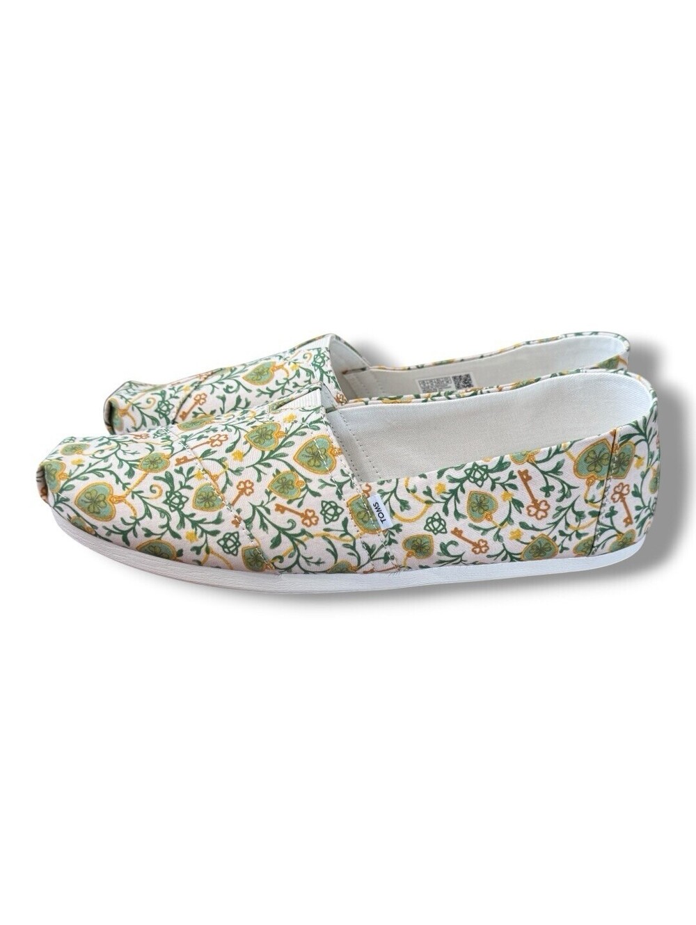 NWB TOMS Alpargata Classic Egret Multi St Patrick’s Day Canvas Women’s Size 12